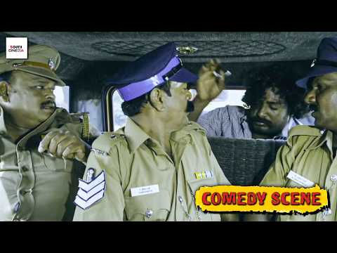 वह अपराधी पुलिस अधिकारी से क्या कह रहा है? - 9 to 10 South Movie Hindi Dubbed Comedy Scene