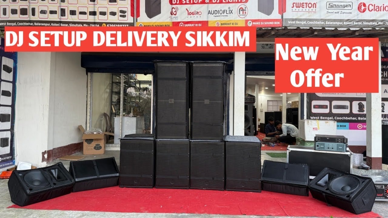 Powerful DJ Setup Delivery to Sikkim 🔊 | 4 Bass + 4 Monitor + 2 Top + 2 Amplifier | Full DJ Setup