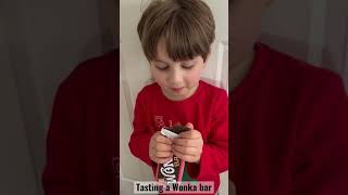 TRYING A WONKA BAR ! DIY WONKA BAR! #shorts #tastetest