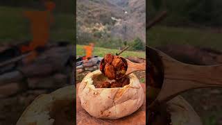 WILD cooking chicken and bread and cheese  #food #cooking #easyrecipes #delicious #wildlife