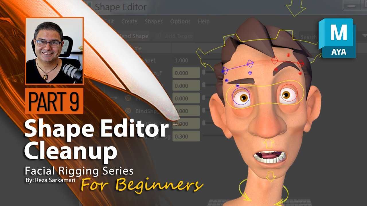 Digital Tutors - Blend- Shape based facial Rigging in Maya. Facial expressions for Blendshapes. How to make Blendshapes on the face wtih hair in Blender. Bever face Maya. 9 expressions