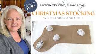 How to Sew an EASY Christmas Stocking | FREE Christmas Stocking Pattern | Janome Memory Craft 8200