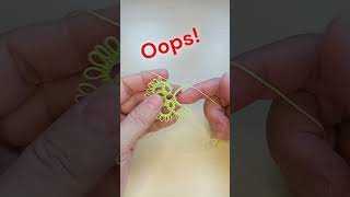 Needle Tatting. How to Easily Fix a Mistake  #FairyLacefromElena #short #tattingneedle #handmade