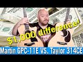 Martin GPC-11E VS Taylor 314ce: Can the Martin compete with a guitar that's twice its price?