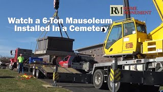 How a 2-Crypt Mausoleum Is Installed In a Cemetery [Rome Monument 2023]