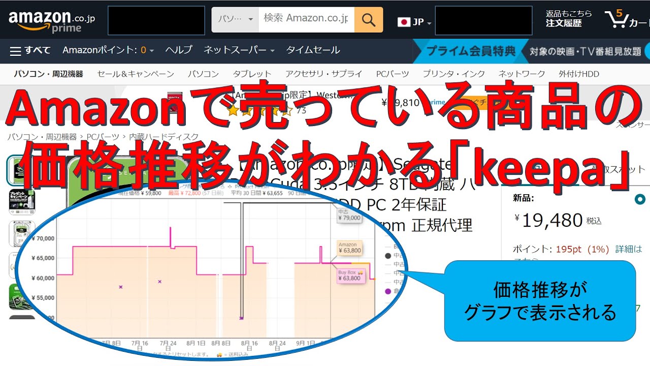 Amazonの商品の価格推移を見ることができる「keepa」の解説動画