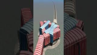 Craziest Massive Train On Circle Diamond Tracks 💥😳 BeamNG.Drive Train Simulator 3D #shorts