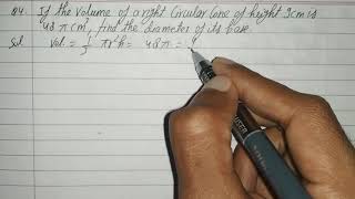 if the volume of a right circular cone of height 9cm is 48 pie cm cube | Class 9