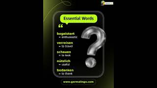Learn German Words! 🇩🇪 begeistert and more!