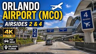 Driving Through Orlando International Airport (MCO) | Airsides 2 & 4 | 4K POV