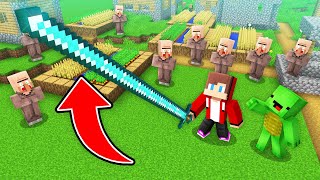 JJ and Mikey Stole a LONGEST SWORD in Minecraft - Maizen