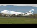 4K | *NEW* Fly Meta Boeing 747-400(BDSF) landing &amp; takeoff at Geneva/GVA/LSGG