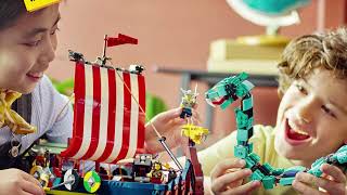 LEGO 31132 Creator 3in1 Viking Ship and Midgard Serpent Set - Smyths Toys
