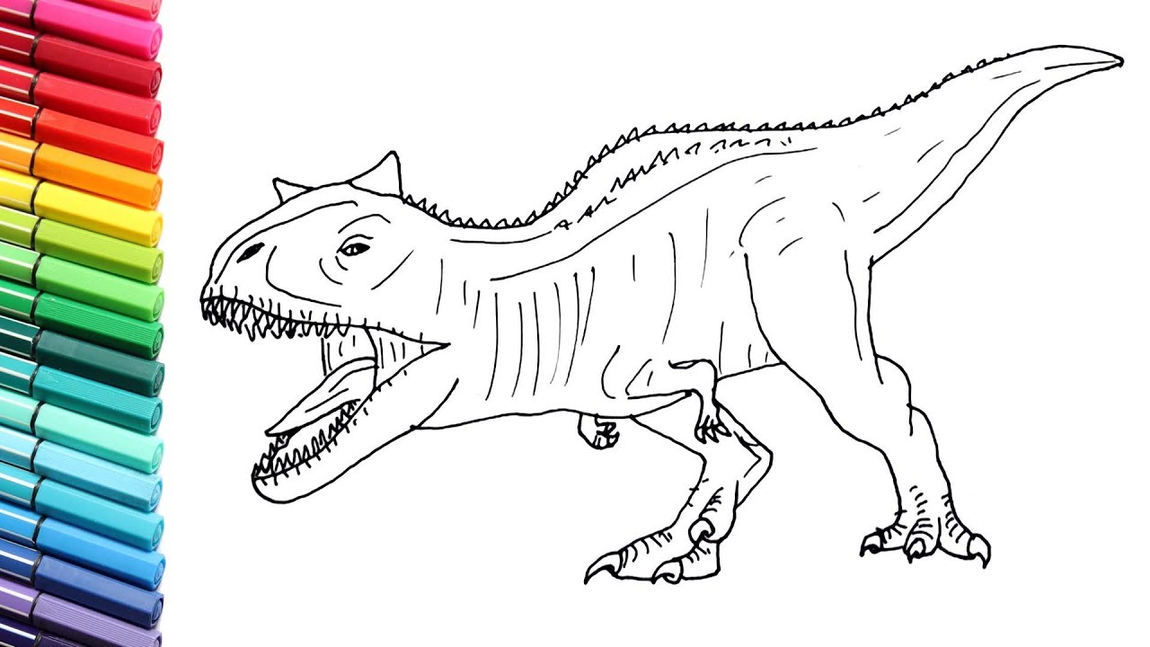 How to Draw New Jurassic World Dinosaur Carnotaur - Drawing and