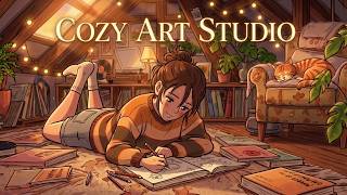 Cozy Art Studio Lofi 🎨 Warm Vinyl Beats for Study, Draw & Relax