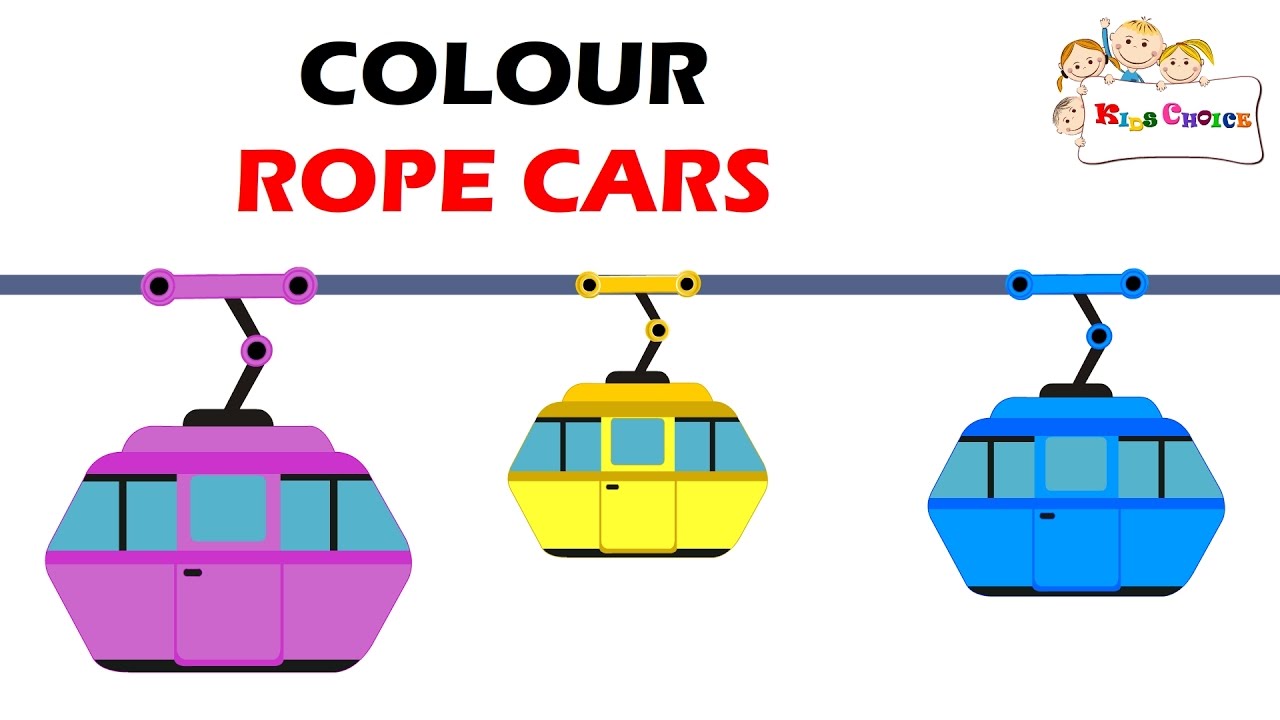 Learn Colors With Colorful Rope Cars For Children Teach Colours
