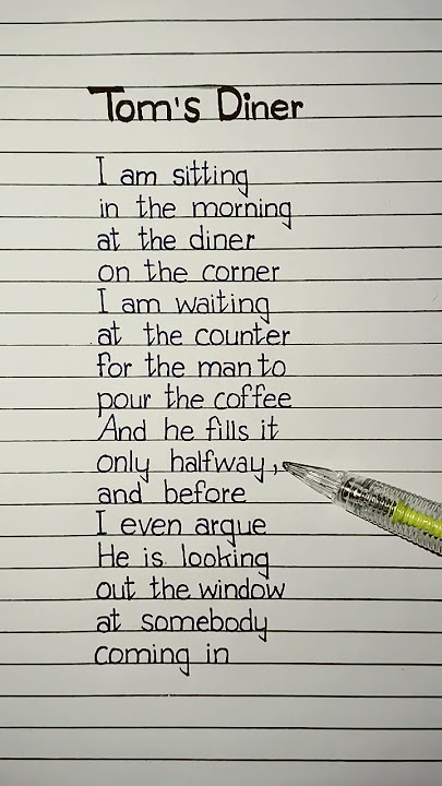 tom's diner lyrics #tomsdiner #lyrics