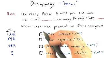 Occupancy on Fermi GPUs - Intro to Parallel Programming