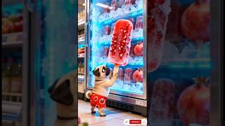 This cute little dog bought a GIANT Pineapple Popsicle...and surprisingly shared it witheveryone