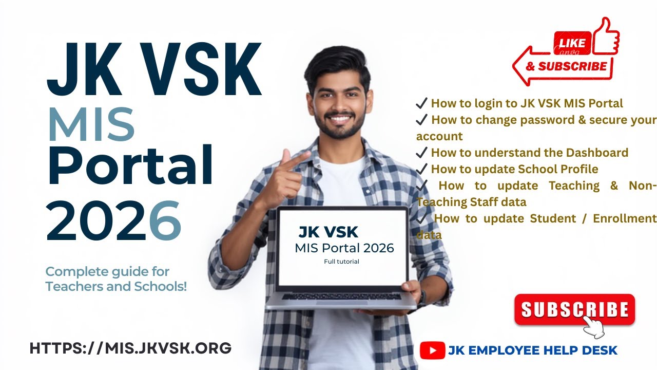 MIS Portal 2026 Full tutorial | Complete Guide for J&K Teachers & Schools | JK VSK MIS Portal