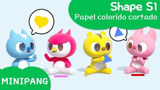 Aprende las formas con MINIPANG | shape S1 | Papel colorido cortado✂️ | MINIPANG TV 3D Play