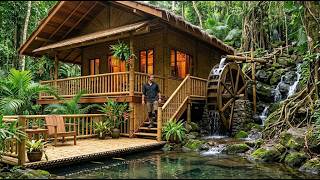 Start to Finish: I Built a Luxury Wooden House in the Wilderness | Water Wheel & Hanging Gardens