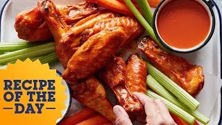 Recipe of the Day: Ginormous Buffalo Turkey Wings | Food Network screenshot 4