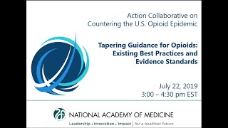 Public Webinar on Opioid Tapering