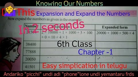 how to expansion and expanded form the numbers in telugu | 6th class | chapter-1 | maths