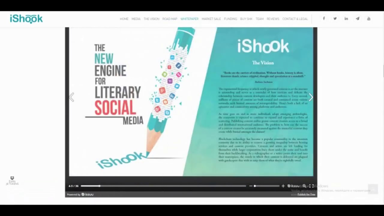 Обзор ICO Ishook-рекламная сеть с продвижением контента и экспозицией.