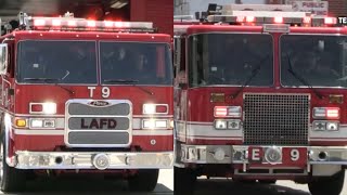 LAFD TRUCK 9 & ENGINE 9 RESPONDING TO REPORTED STRUCTURE FIRE IN 10s DISTRICT