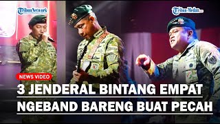 Serunya Panglima TNI Ngeband Main Gitar Iringi Kapolri dan KSAD Nyanyi di Peringatan Kostrad!