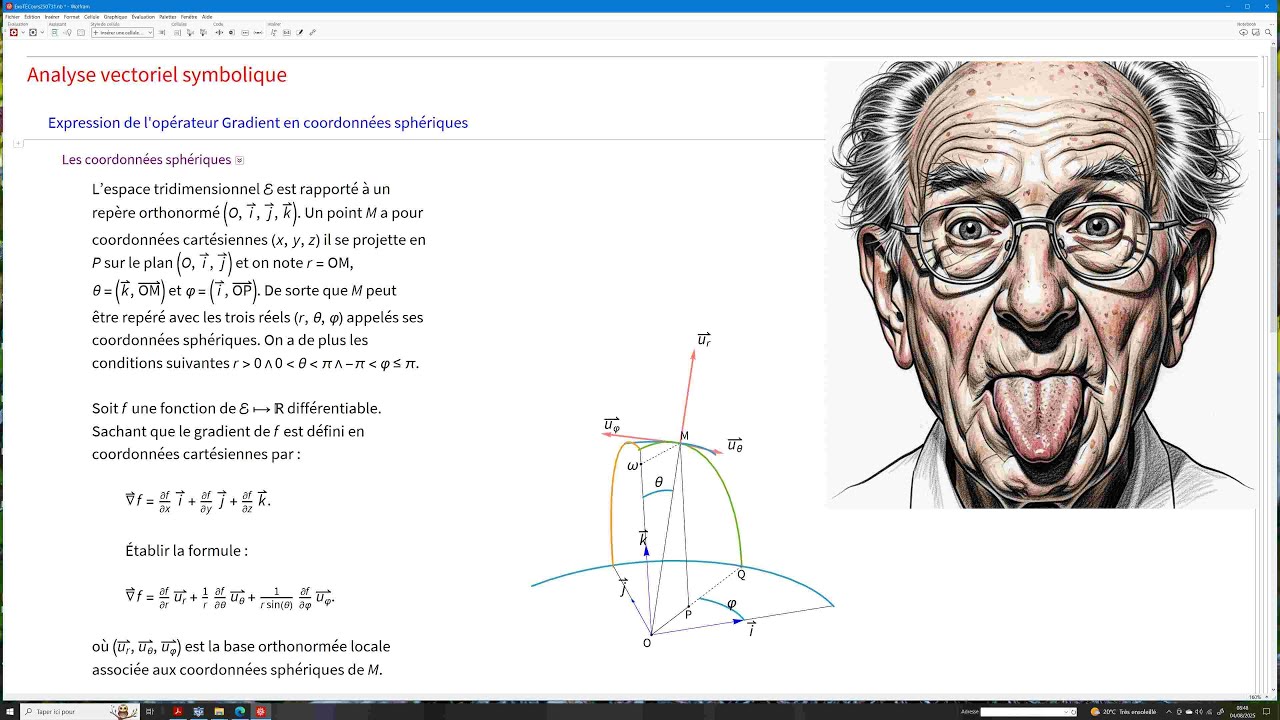 Expression de l'opérateur gradient en coordonnées sphériques. Approche synthétique