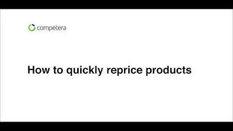 How to quickly reprice products