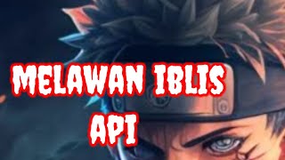 bertarung dengan iblis api