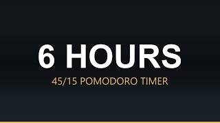 6 Hour Pomodoro Timer 45/15 + Deep Brown Noise for Study and Focus