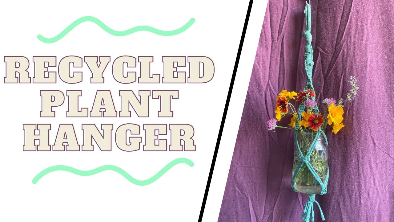 Making a DIY Macrame plant hanger out of an old t-shirt!