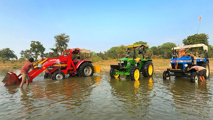 Washing My Tractors and Vehicles in Dam Sonalika Di-734 | John Deere 4WD | Mahindra Arjun Novo 605