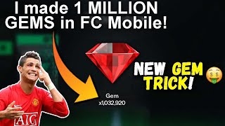 THIS NEW GEM TRICK IS INSANE! FREE 1 MILLION GEMS FOR MY NEW ACCOUNT 🤑 DO THIS NOW! FC MOBILE 24