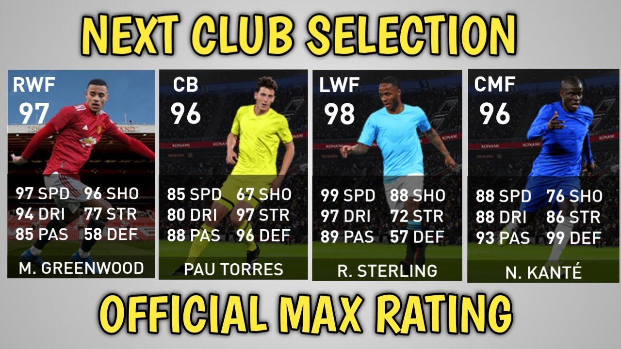 NEXT CLUB SELECTION & POTW PES 2021 MOBILE