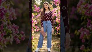 🔥 Stylish Floral Kurti With Wide Leg Jeans Combo | Trending Girls Fashion 2025