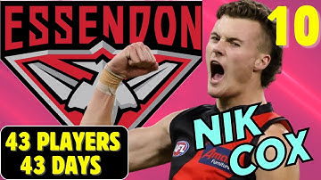 NIK COX Cleared to Start Training for ESSENDON! 43 players in 43 days