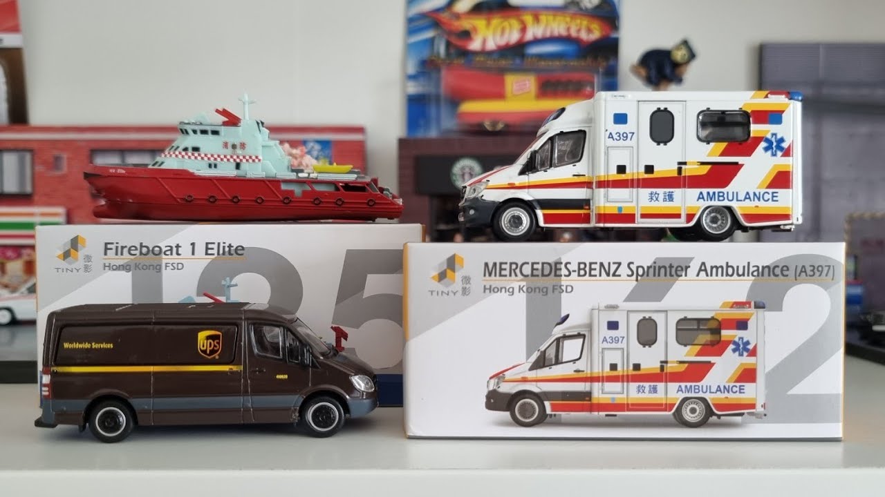 Very Surprised, Tiny Hong Kong Diecast Mercedes Benz Sprinter Ambulance in a 1/64 scale 
