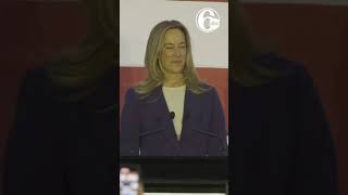 Mikie Sherrill speaks to supporters after being projected to win NJ governor's race