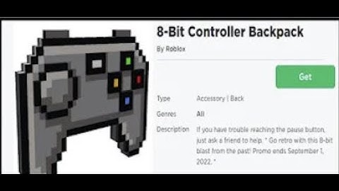 Get it Free! 8-Bit Controller Backpack Roblox Accessory