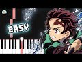 Full demon slayer ep 19 ed  kamado tanjiro no uta  easy piano tutorial  sheet music