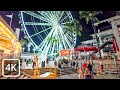 【4K】Strolling Through Miami Lively Waterfront at Night with Breathtaking Ferris Wheel Views