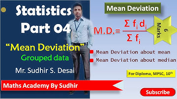 Statistics 04. Mean deviation about mean of grouped data & median of grouped data.