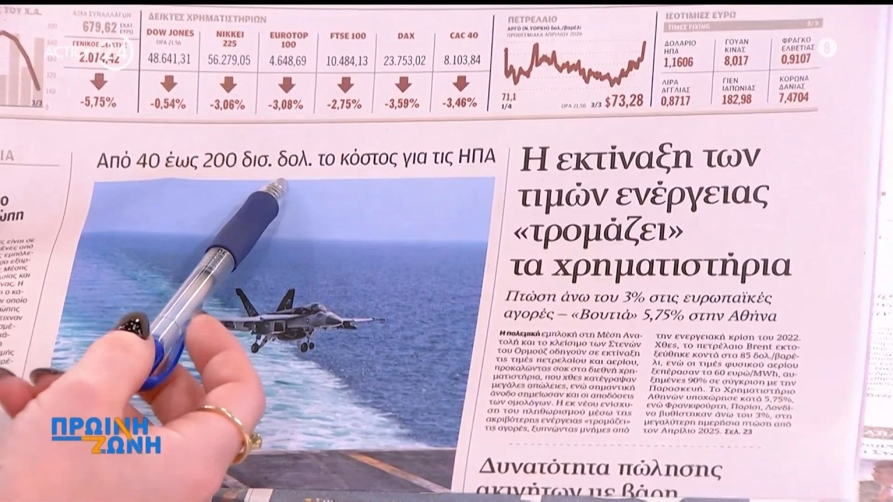 Εφημερίδες: Τα πρωτοσέλιδα, 4/3 | ACTION 24
