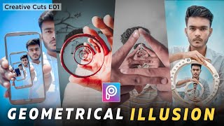Geometrical Illusion Photo Editing in Picsart Creative Mobile Photography Ideas | Creative Cuts E01 screenshot 3